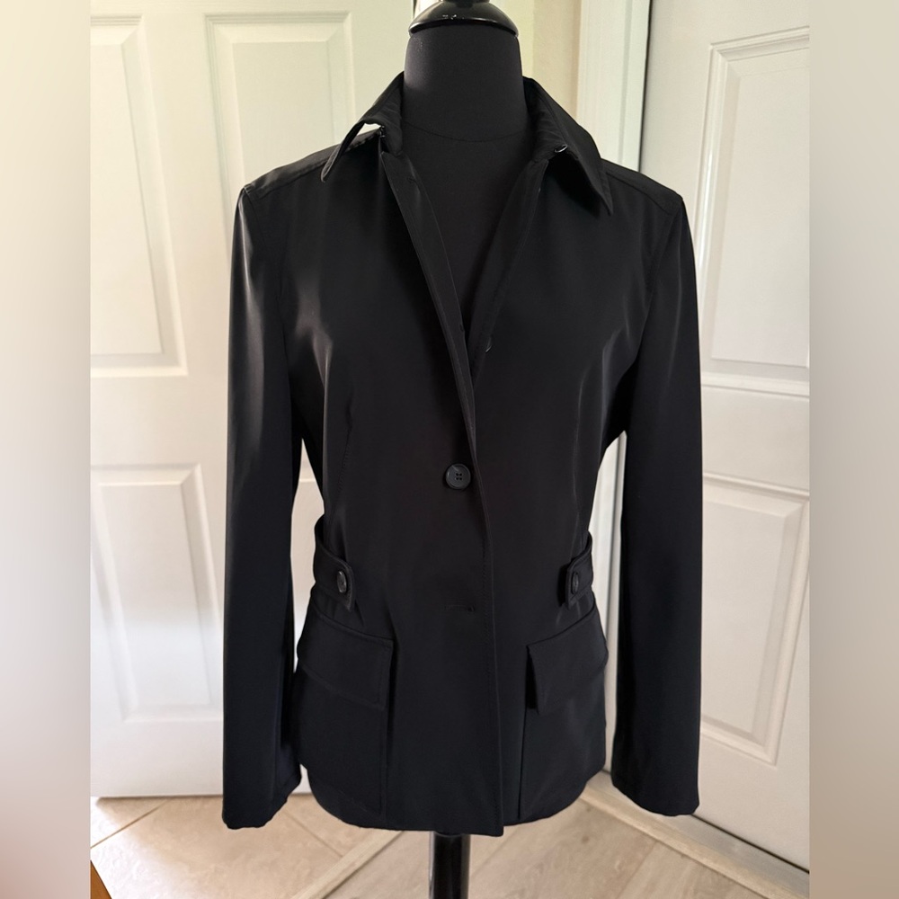 $1,990 PRADA Classic Black Fitted Button Down Blazer Jacket Sz IT 46 US 10 VTG